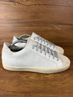 P448 John sneakers White Leather Low Top Shoes Men’s Size 10 (43)